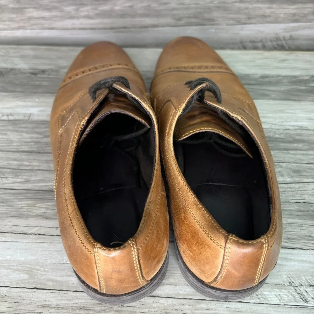 Cole Haan Grand OS Oxford 10.5 Cap Toe Brogue British Tan Professional Classic